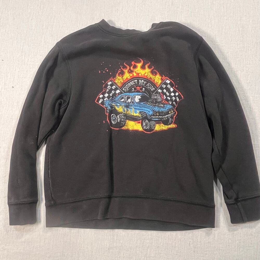 Joe Boxer Boys Size 8 Racing Car Graphic Sweatshirt Hot Rod Flames Style